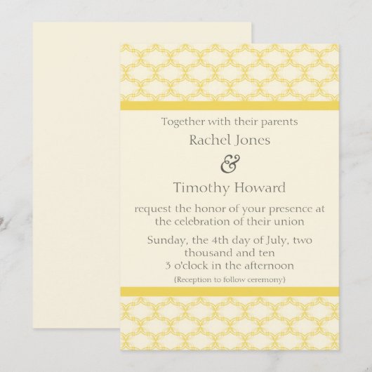 Invitation De Mariage Simplement Glamourous, Saffr (Devant / Derrière)