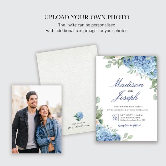 Invitation de mariage SINI Blue Hydrangea