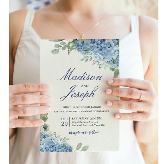 Invitation de mariage SINI Blue Hydrangea