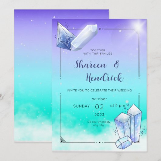 Invitation de mariage Sky Design (Devant / Derrière)