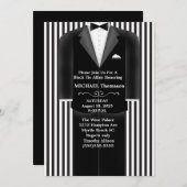 Invitation de mariage smoking noir tenue de soirée (Devant / Derrière)