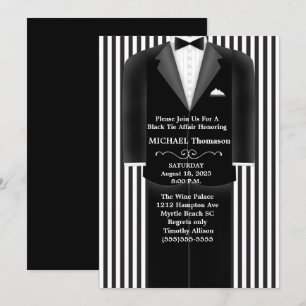 Invitation de mariage smoking tenue de soirée