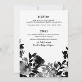 Invitation de mariage soir floral (Noir & Or) (Dos)