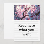 Invitation de mariage sous les fleurs de cerisier  (Devant / Derrière)