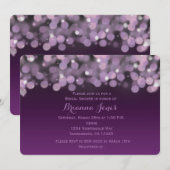 Invitation de mariage sous les lumières violettes  (Devant / Derrière)