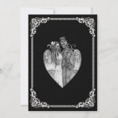 Invitation de mariage squelette Halloween gothique (Dos)