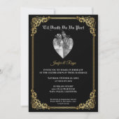 Invitation de mariage squelette Halloween gothique (Devant)