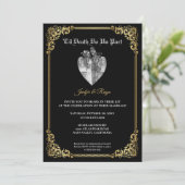 Invitation de mariage squelette Halloween gothique (Debout devant)