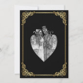 Invitation de mariage squelette Halloween gothique (Dos)