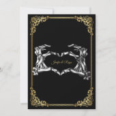 Invitation de mariage squelette Halloween gothique (Dos)