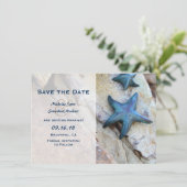 Invitation de mariage Starfish Beach Rocks Save th (Debout devant)