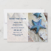 Invitation de mariage Starfish Beach Rocks Save th (Devant)