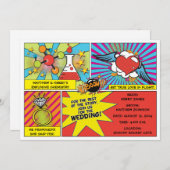 Invitation de mariage style Pop Art bande dessinée (Devant / Derrière)