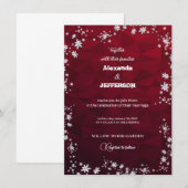 Invitation de mariage sur fond bordeaux polygonale (Devant / Derrière)