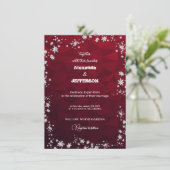 Invitation de mariage sur fond bordeaux polygonale (Debout devant)