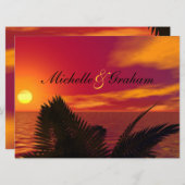 Invitation de mariage sur la plage à Sunrise (Devant / Derrière)