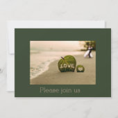 Invitation de mariage sur la plage avec amour (Devant)