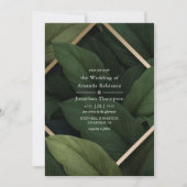 Invitation de mariage sur la plage avec verdure tr (Devant)