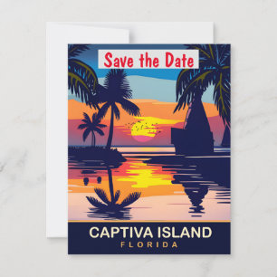 Invitation de mariage sur la plage de l'île Captiv