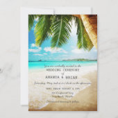 Invitation de mariage sur la plage de l'île tropic (Devant)