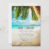 Invitation de mariage sur la plage de l'île tropic (Devant)