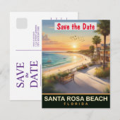 Invitation de mariage sur la plage de Santa Rosa B (Devant / Derrière)