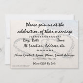 Invitation de mariage sur la plage Deux cœurs dans (Dos)