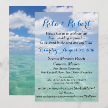 Invitation de mariage sur la plage - Ocean III Art