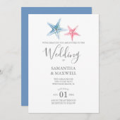 Invitation de mariage sur la plage - Starfish (Devant / Derrière)