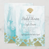 Invitation de mariage sur la plage thème océan (Devant / Derrière)