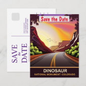Invitation de mariage sur la route du Dinosaur Nat (Devant / Derrière)