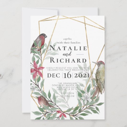 Invitation de mariage sur le thème de Noël (Devant)