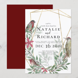 Invitation de mariage sur le thème de Noël