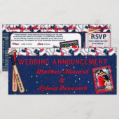 Invitation de mariage sur le thème du baseball - P (Devant / Derrière)