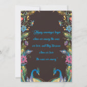 Invitation de mariage sur le thème du paon  (Dos)