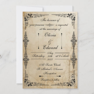 Invitation de mariage sur parchemin du 18e siècle
