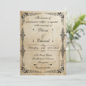 Invitation de mariage sur parchemin du 18e siècle (Debout devant)