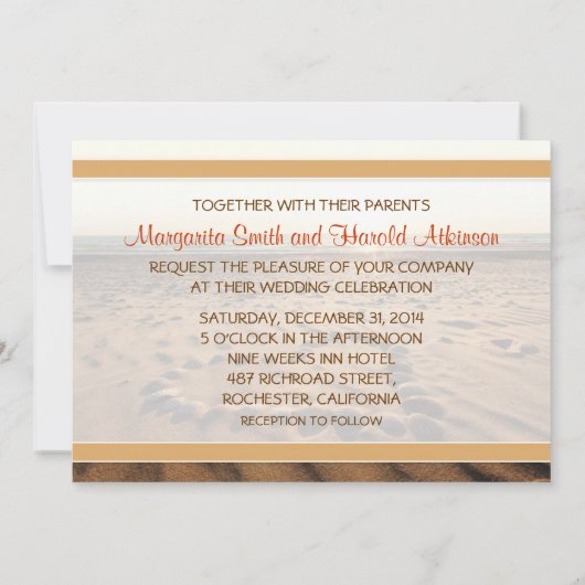 invitation de mariage sur plage (Dos)