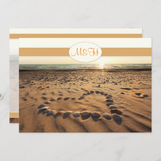 invitation de mariage sur plage (Devant / Derrière)