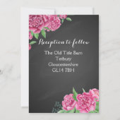 Invitation de mariage tableau floral de pivoine ro (Dos)