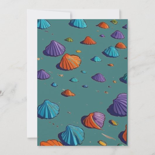Invitation de mariage Teal &snailshell Templat (Dos)