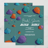 Invitation de mariage Teal &snailshell Templat (Devant / Derrière)