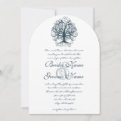 Invitation de mariage Teal Swirl Tree Roots of Lov (Devant)