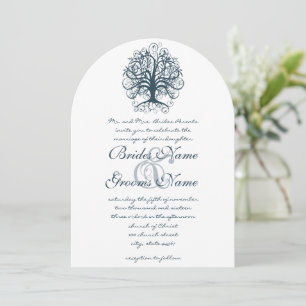 Invitation de mariage Teal Swirl Tree Roots of Lov