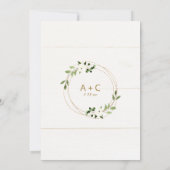 Invitation de mariage tendance géométrique feuilla (Dos)