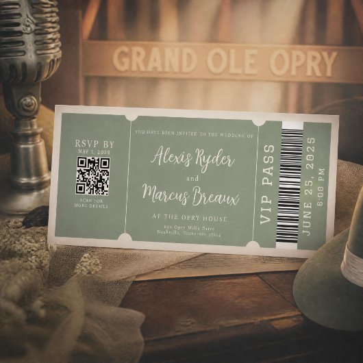 Invitation de mariage tendance sage avec billet VI