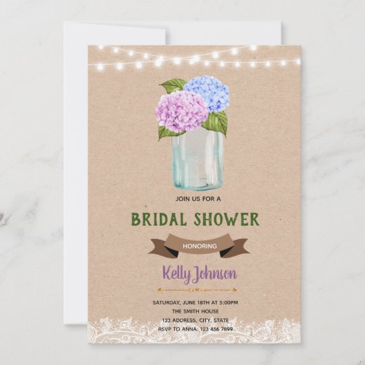 Invitation de mariage thème floral (Devant)