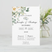 Invitation de mariage thème greenery (Debout devant)