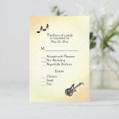 Invitation de mariage thème guitare jaune (Debout devant)