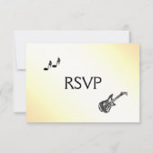 Invitation de mariage thème guitare jaune (Dos)